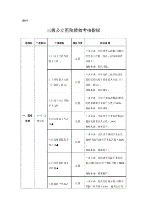 医学专题一三级公立医院绩效考核指标.docx