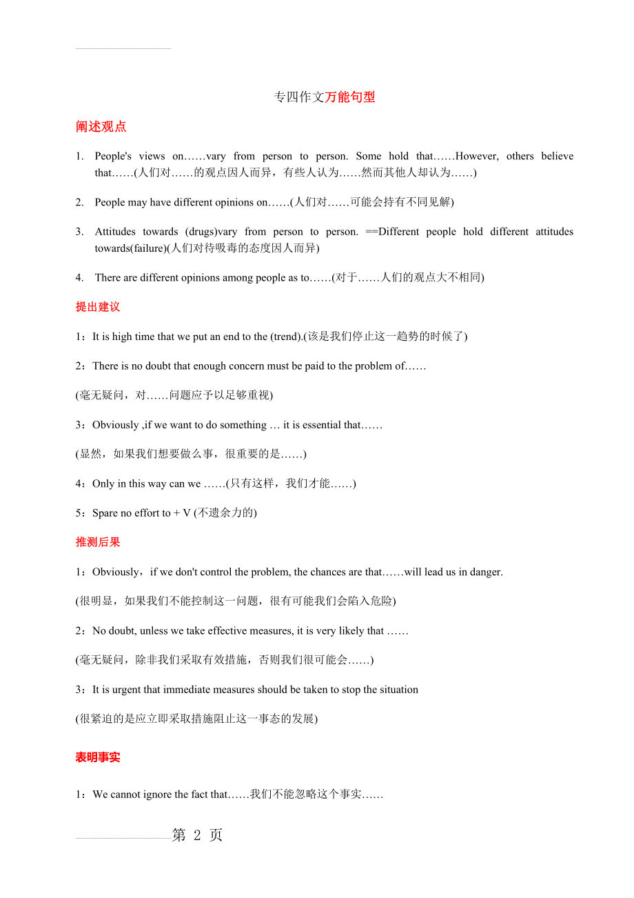 专四作文万能句型(4页).doc_第2页