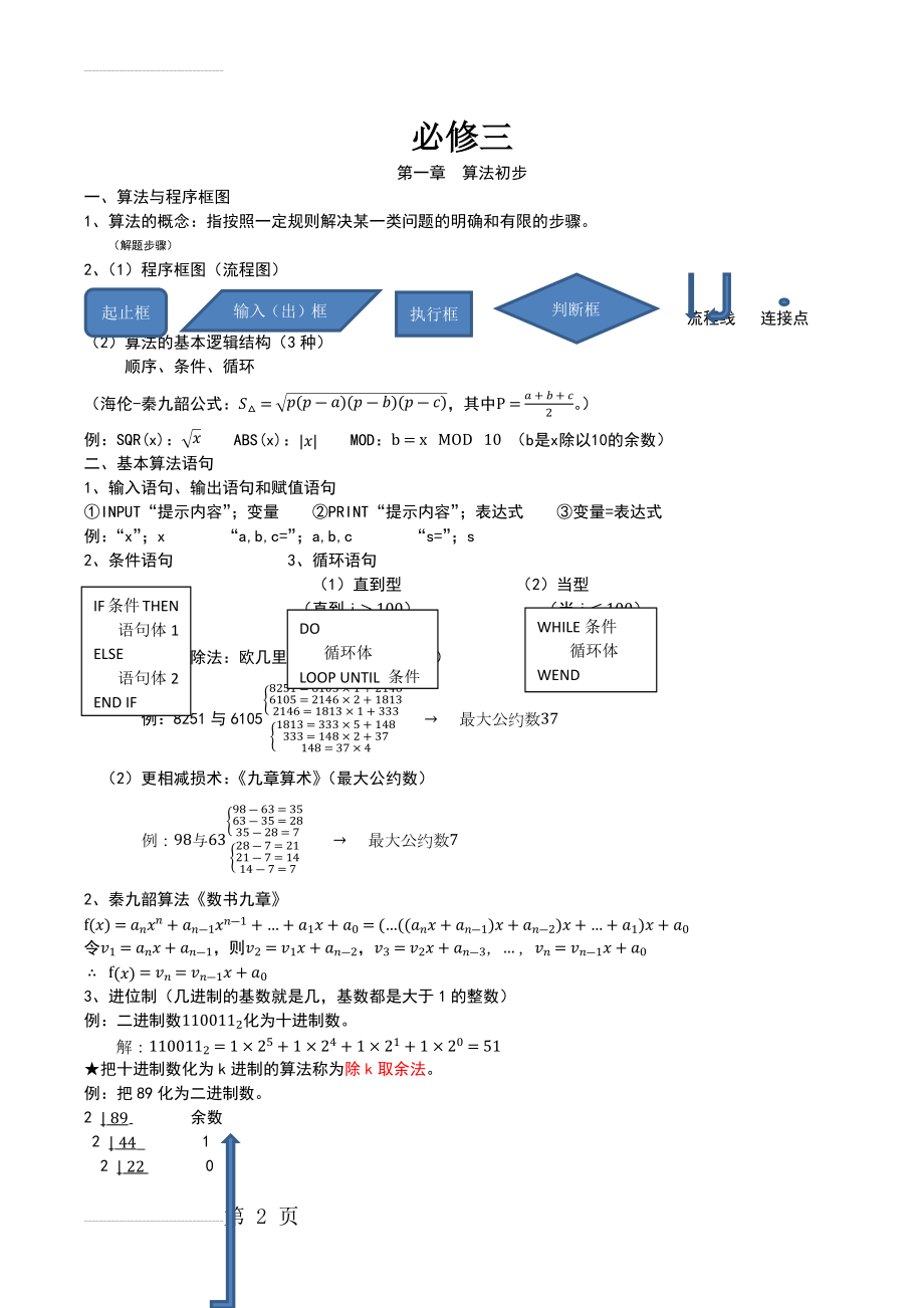 【人教版】数学必修三：知识点精要归纳整理（精编Word版）(4页).docx_第2页