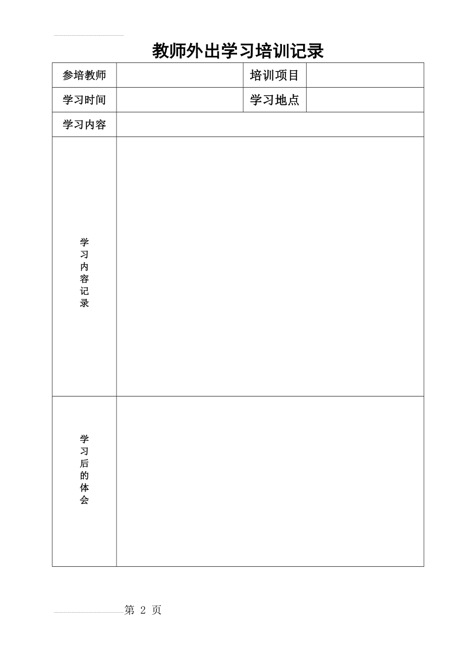 教师外出学习培训记录(2页).doc_第2页