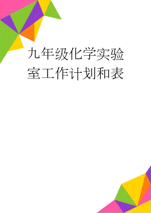 九年级化学实验室工作计划和表(6页).doc