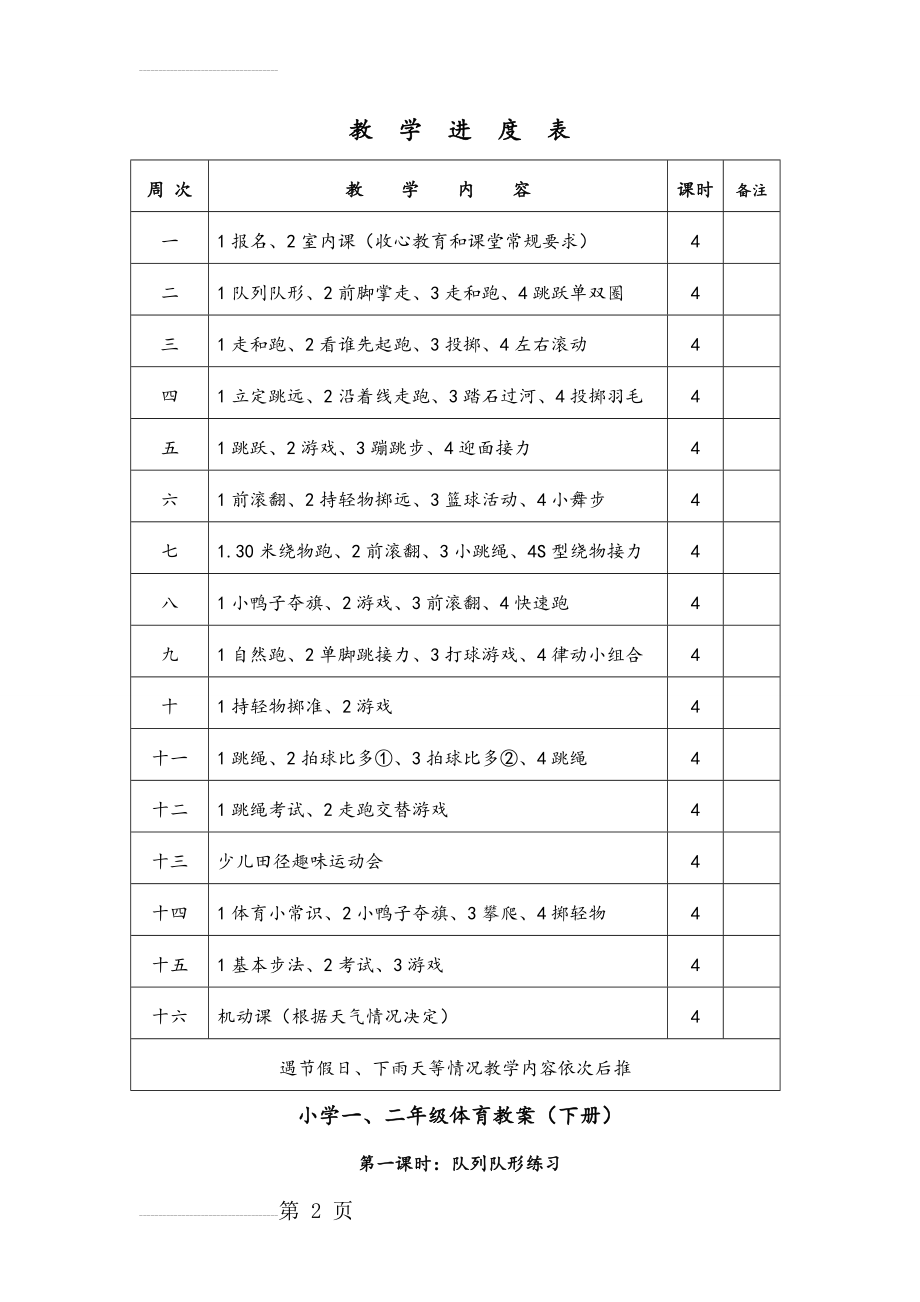 小学体育一二年级下册教案(106页).doc_第2页