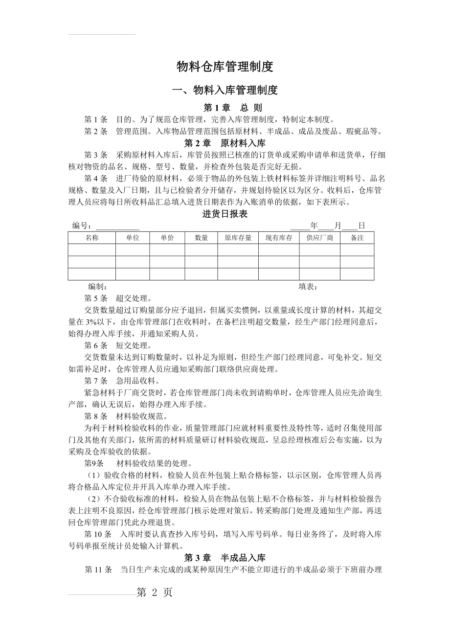 最全公司物料仓库管理制度(17页).doc_第2页