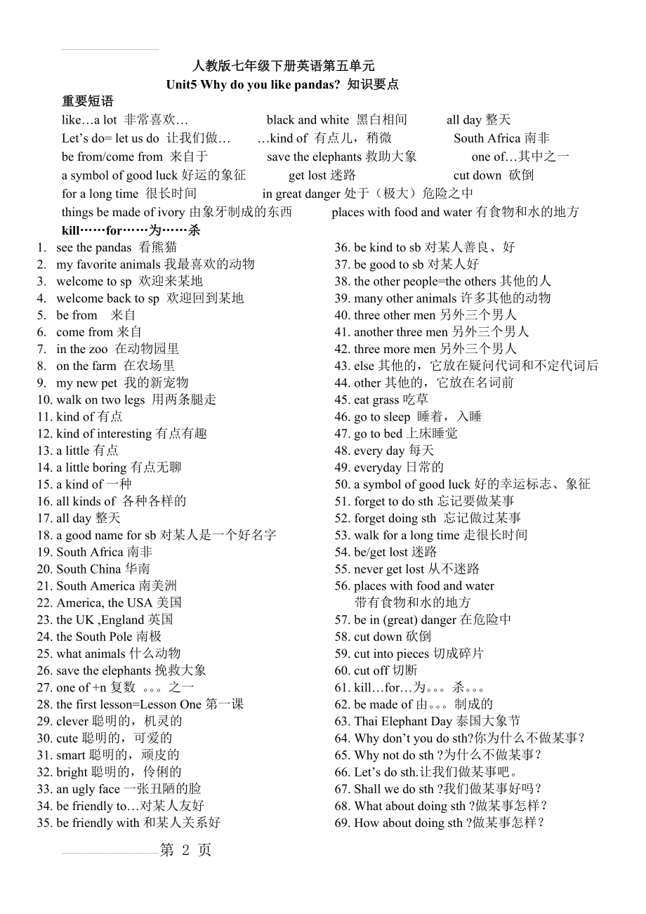 人教版七年级英语下册第五单元知识点总结(8页).doc_第2页