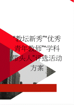 “教坛新秀”“优秀青年教师”“学科带头人”评选活动方案(4页).doc