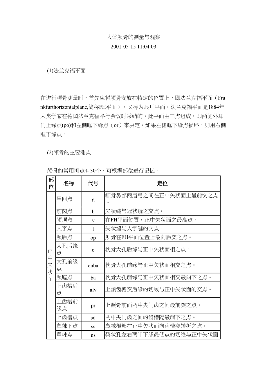 医学专题一人体颅骨的测量与观察.docx_第1页