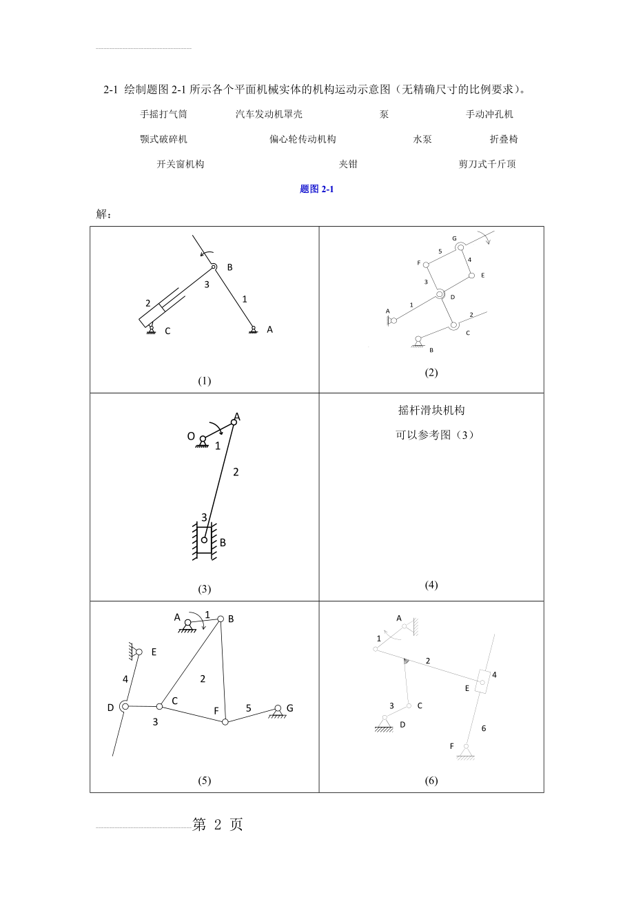 《机械原理》(于靖军版)第2章习题答案(3页).doc_第2页