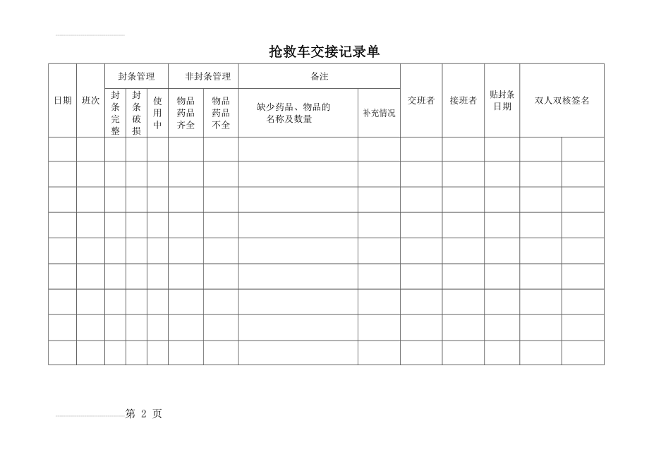 抢救车交接记录本(2页).doc_第2页