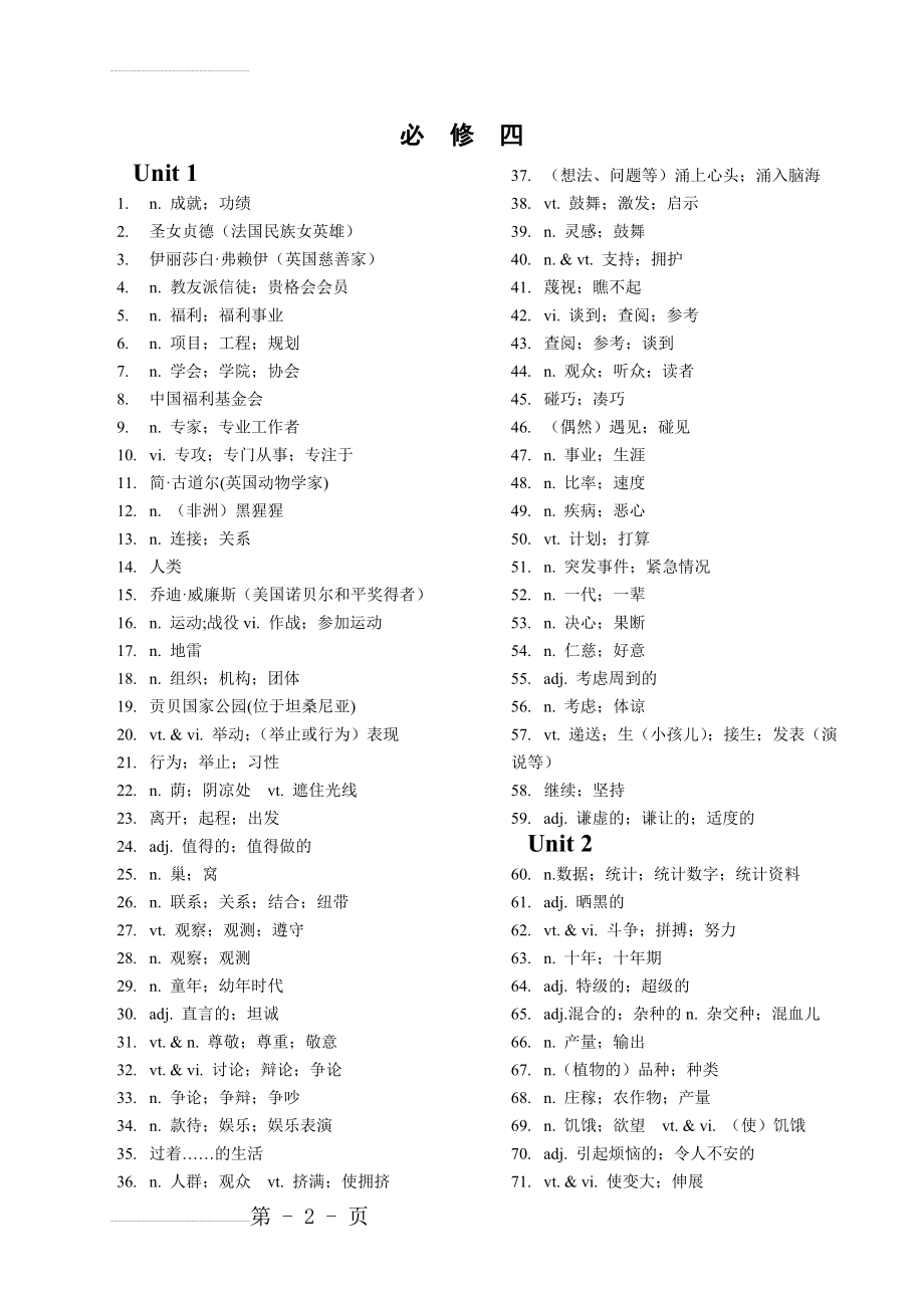 人教版高中英语必修4单词-中文(6页).doc_第2页