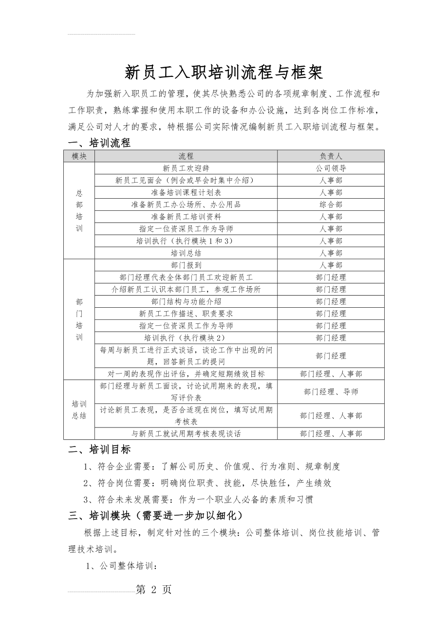 新员工入职培训流程与框架(5页).doc_第2页