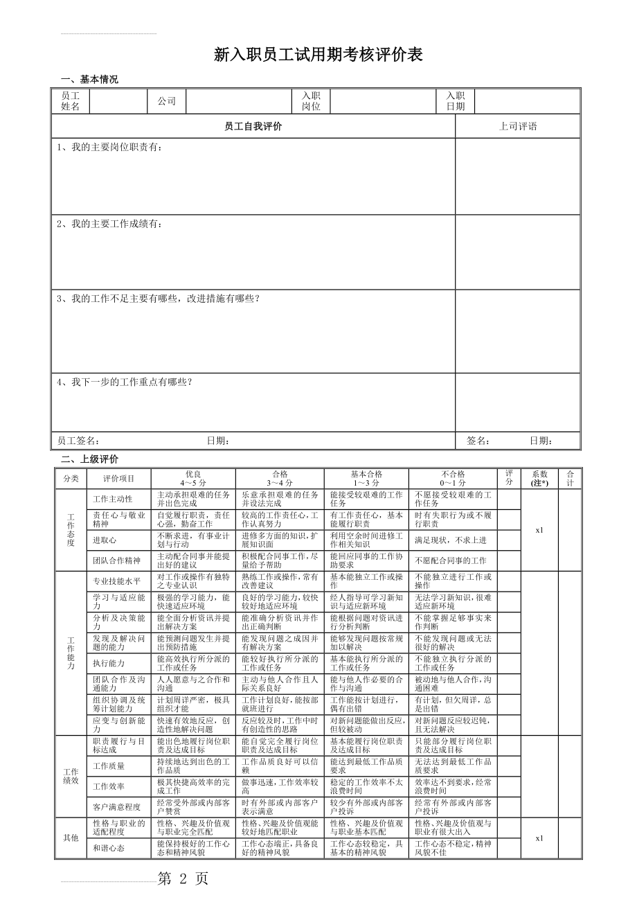 新员工入职试用考核评价表(3页).doc_第2页