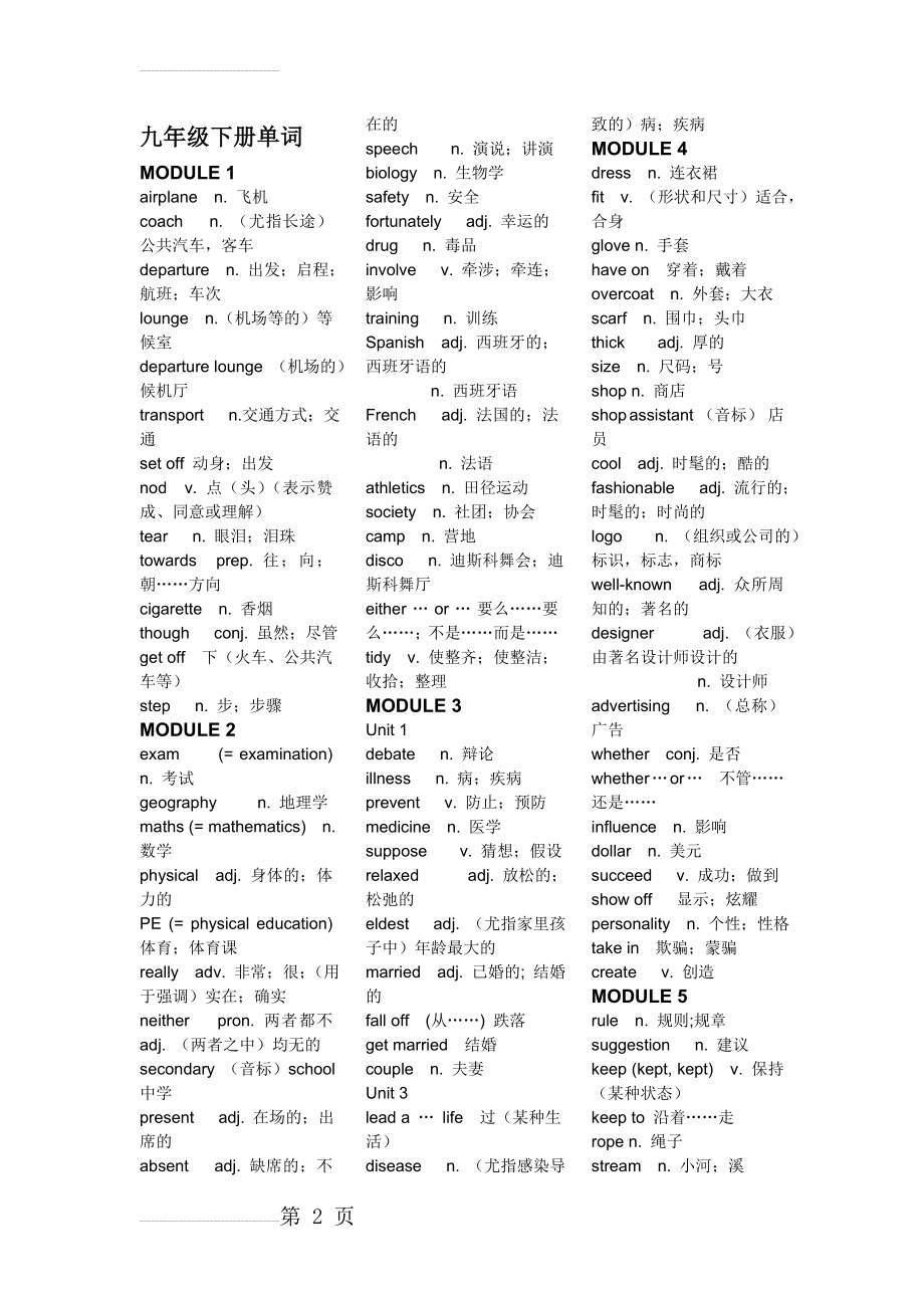 九年级下英语单词(4页).doc_第2页