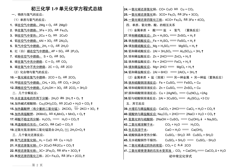 初三化学上册化学方程式总结(3页).doc_第2页