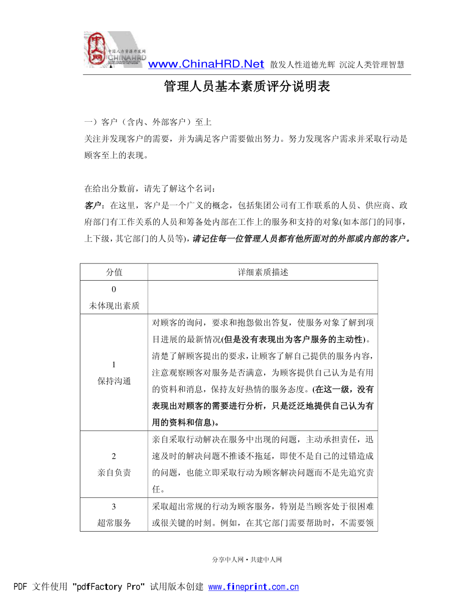 管理人员基本素质评分说明表.PDF_第1页