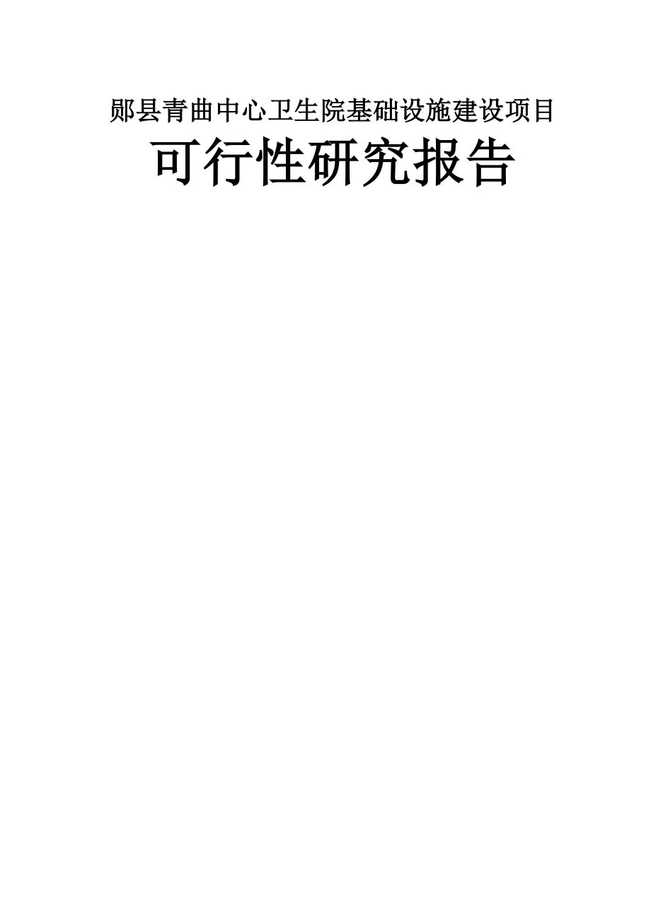 中心卫生院基础设施建设项目可行性研究报告(44页).doc_第2页