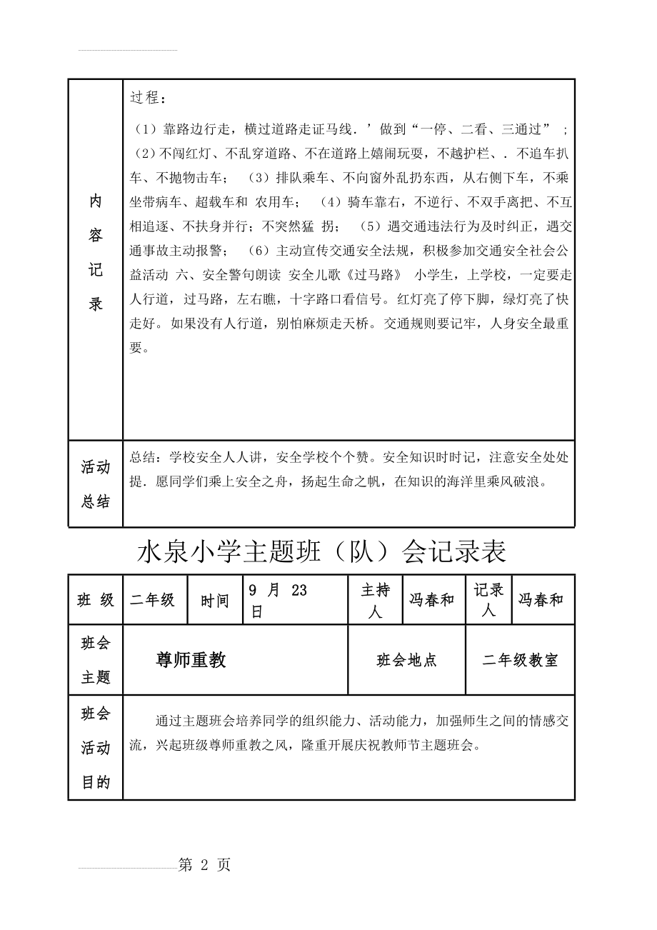 主题班会记录表(18页).doc_第2页