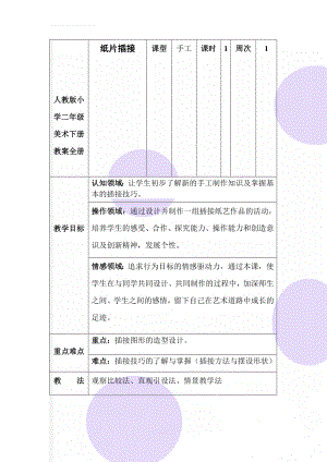 人教版小学二年级美术下册教案全册　(62页).doc