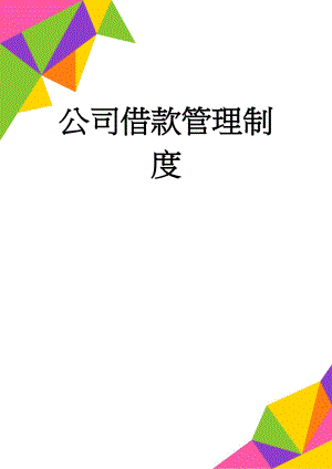 公司借款管理制度(5页).doc