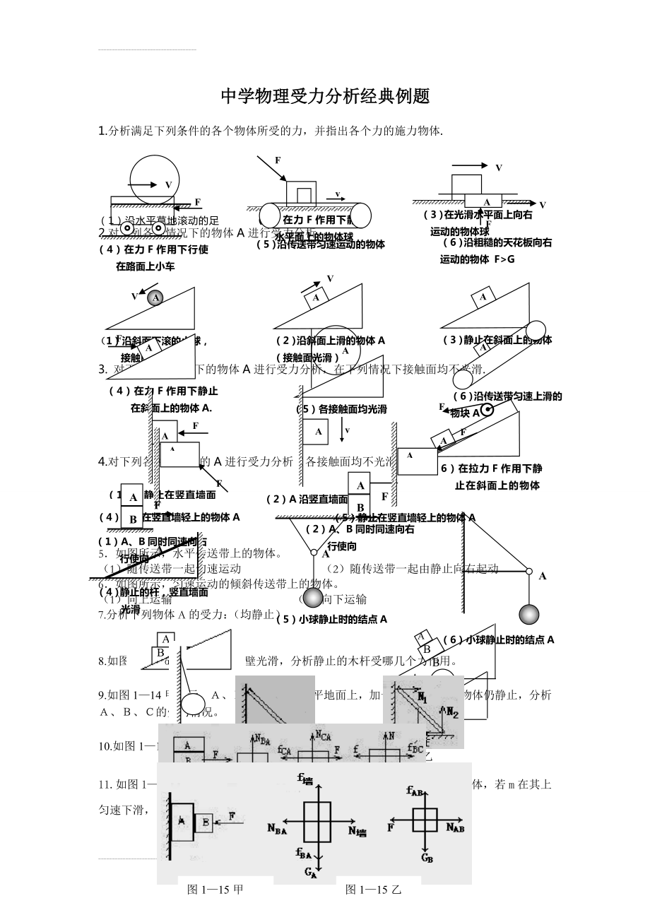 中学物理受力分析经典例题--物理受力分析(3页).doc_第2页