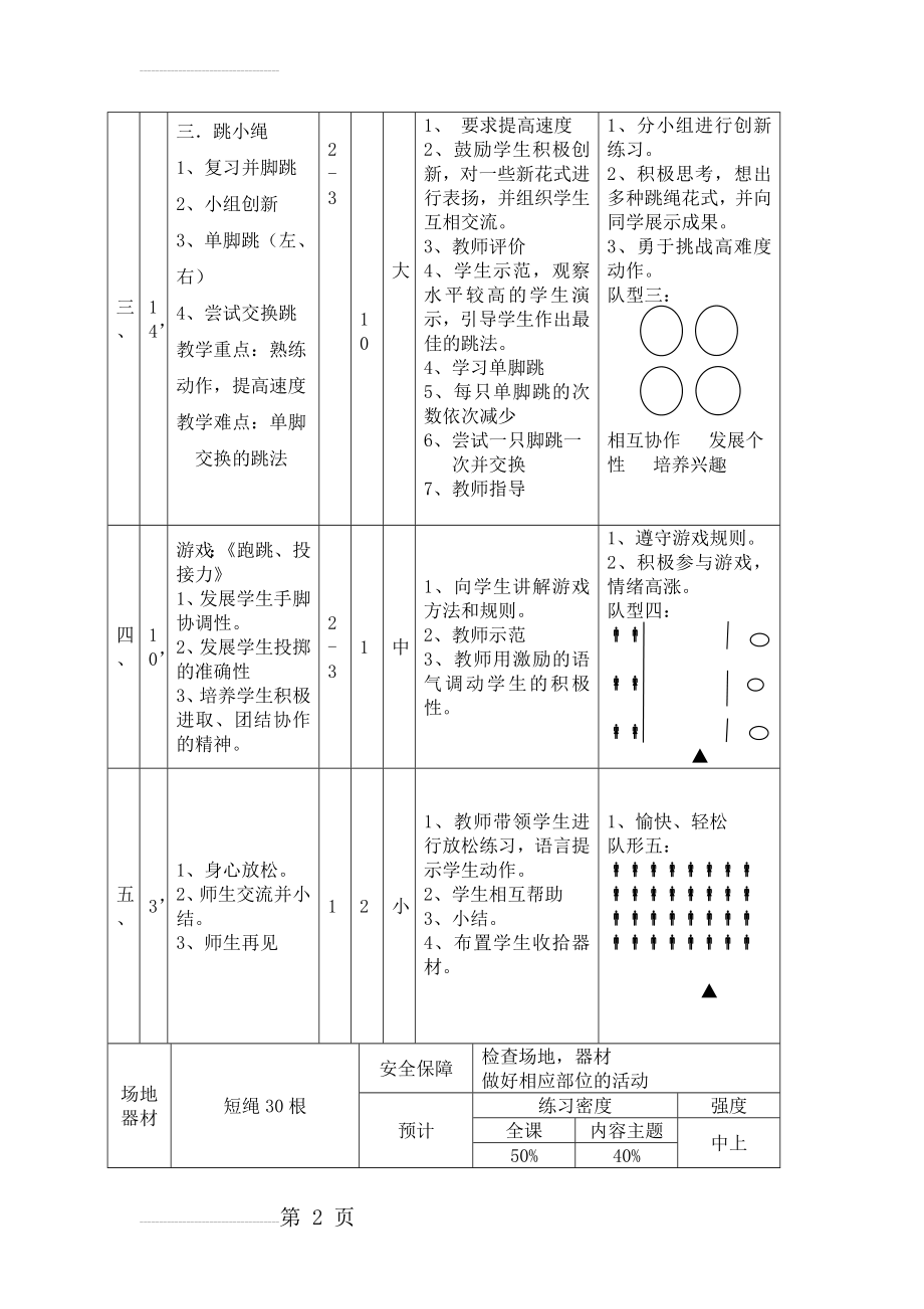 二年级跳绳体育课教案(3页).doc_第2页