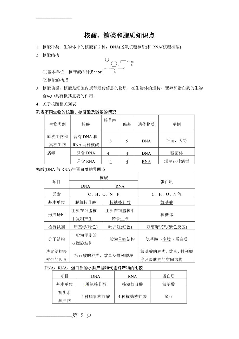 核酸糖类脂质知识总结(3页).doc_第2页