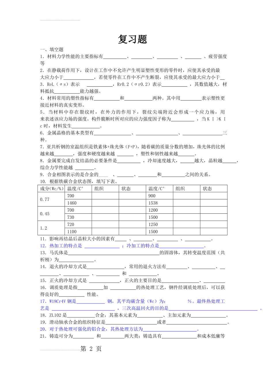 材料成型基础复习考试题(7页).doc_第2页