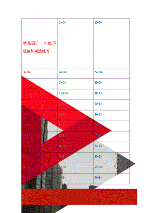 幼儿园升一年级不进位加减法练习(15页).doc