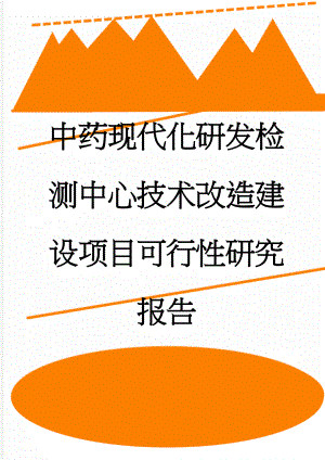 中药现代化研发检测中心技术改造建设项目可行性研究报告(64页).doc