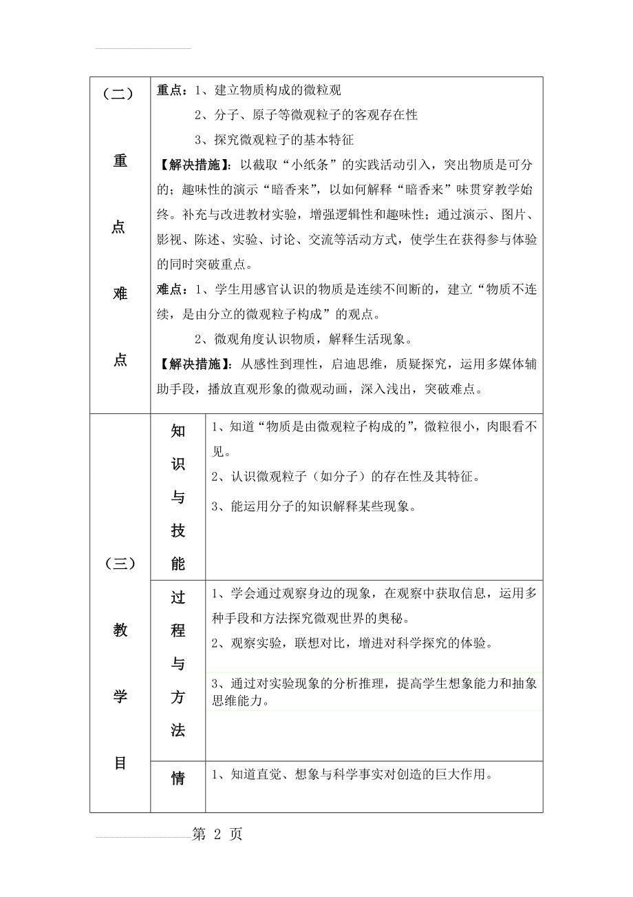 分子和原子教案设计(12页).doc_第2页