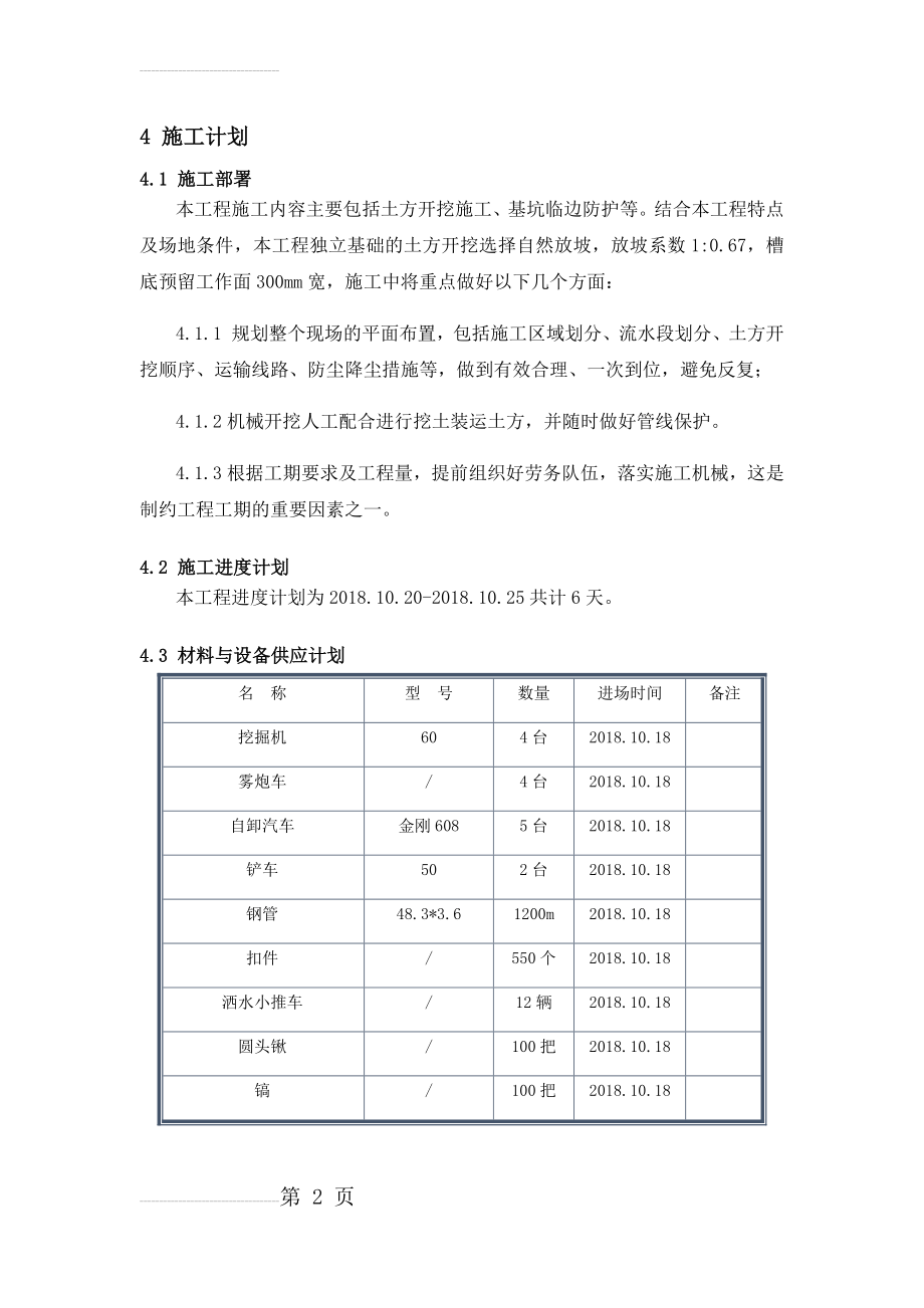 土方开挖工程专项施工方案(18页).doc_第2页