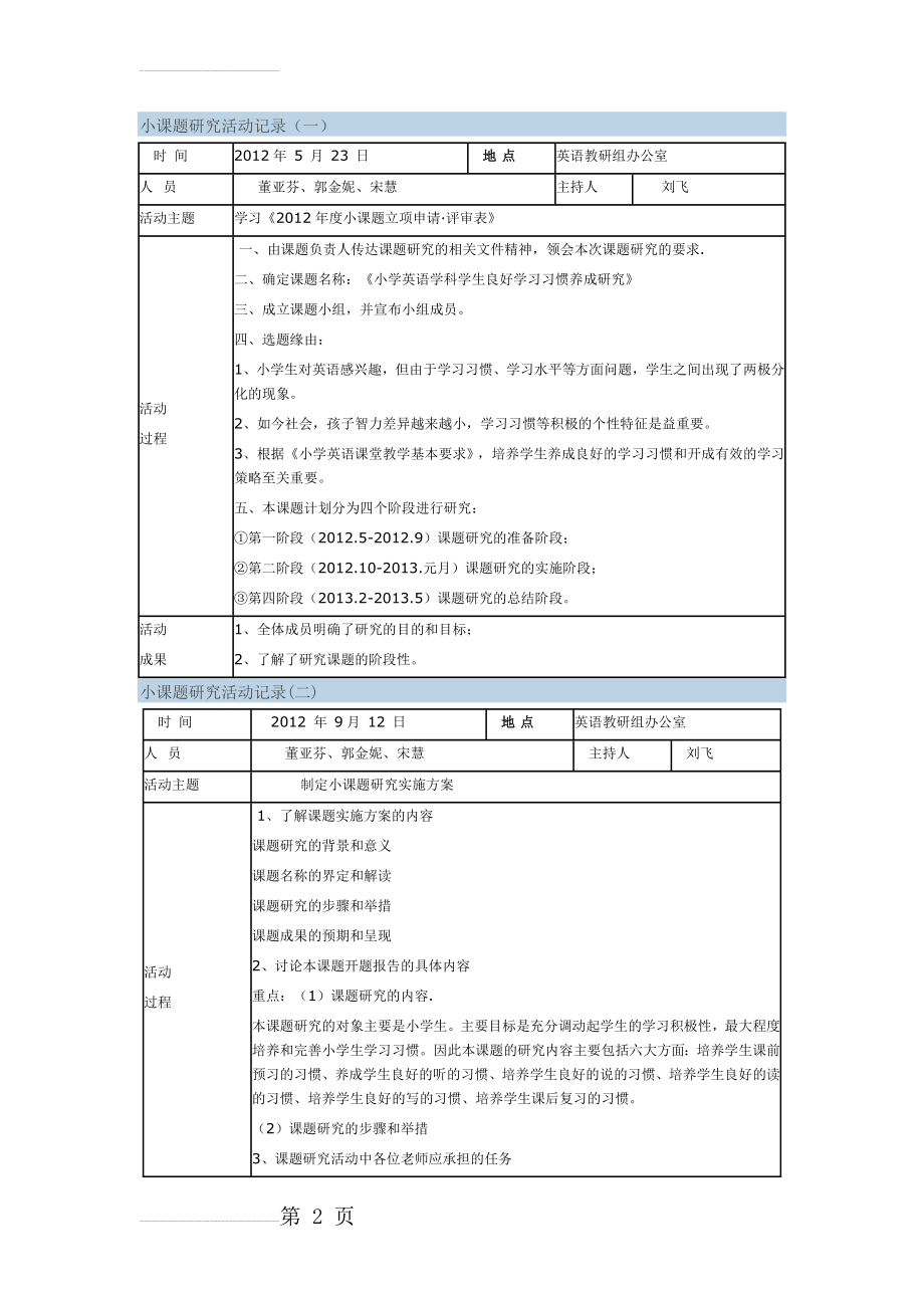 小课题研究活动记录(18页).doc_第2页