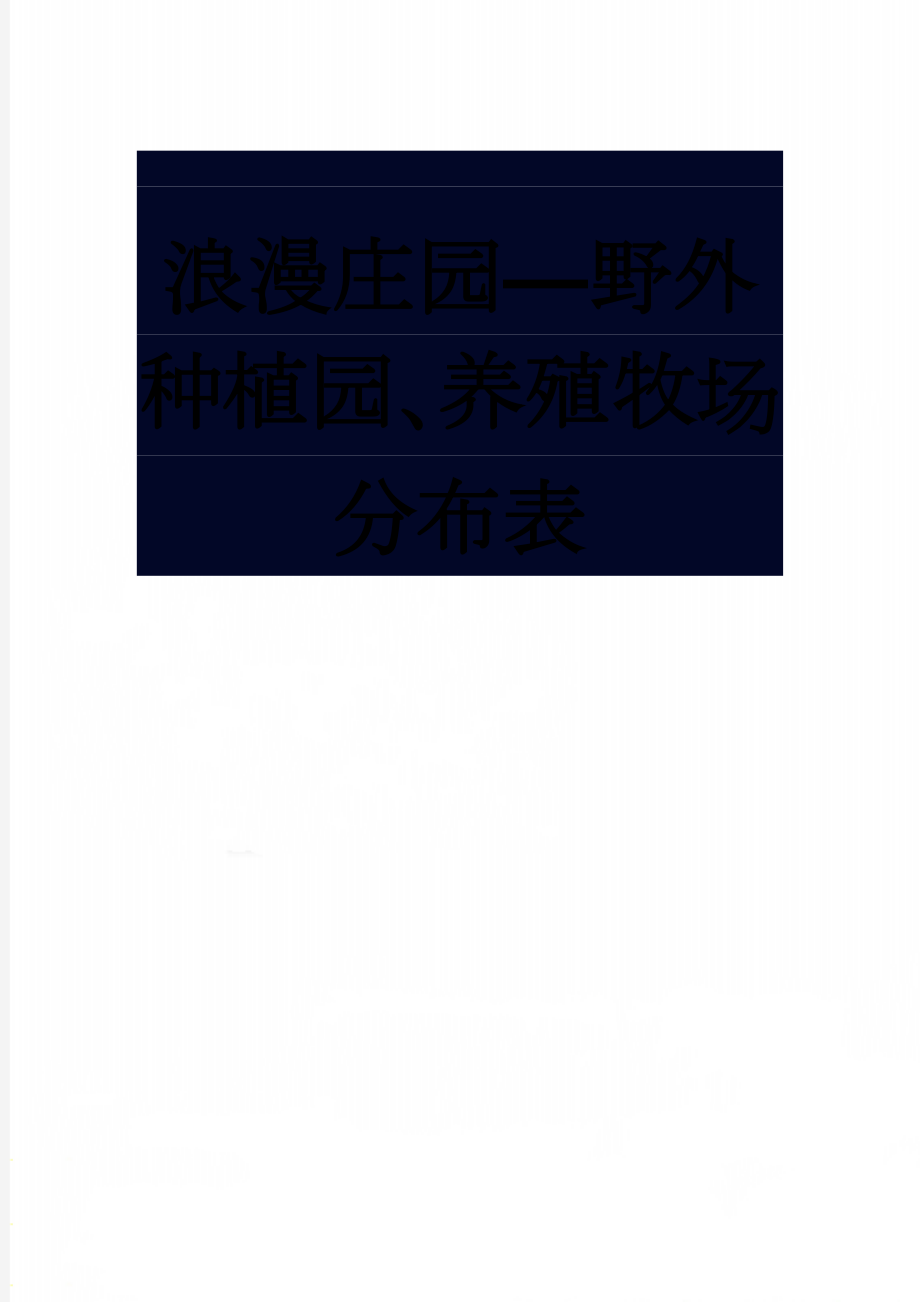 浪漫庄园—野外种植园、养殖牧场分布表(3页).doc_第1页