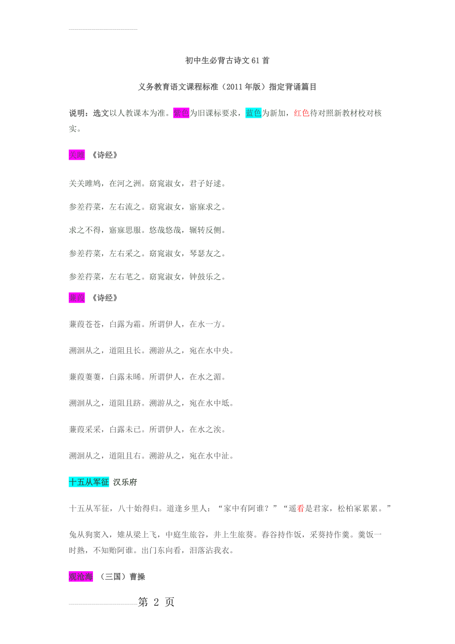 初中生必背古诗文61篇04948(23页).doc_第2页