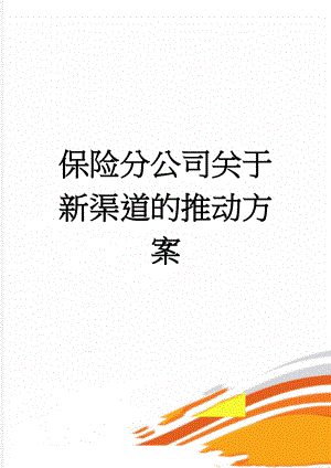 保险分公司关于新渠道的推动方案(4页).doc