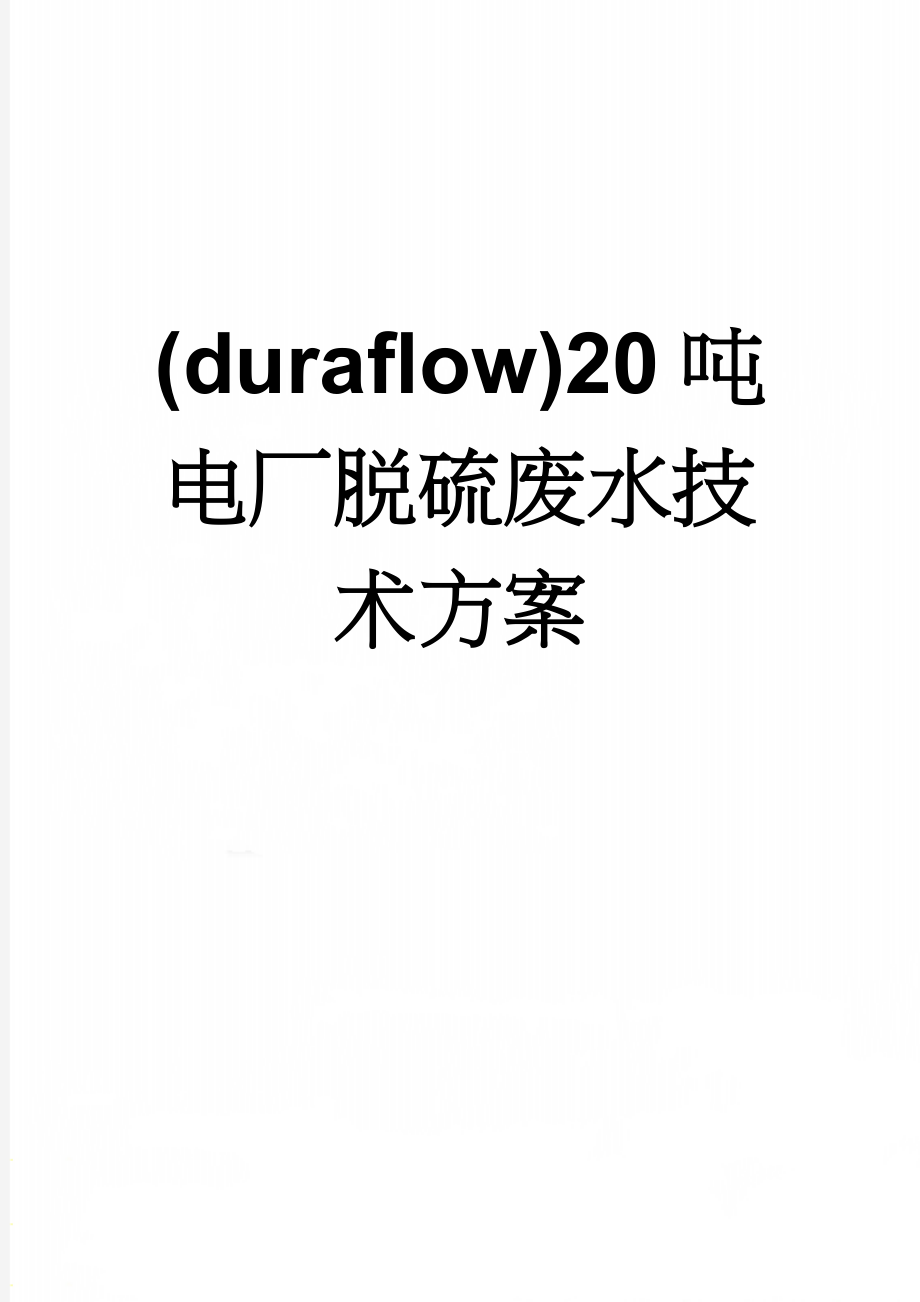 (duraflow)20吨电厂脱硫废水技术方案(26页).doc_第1页