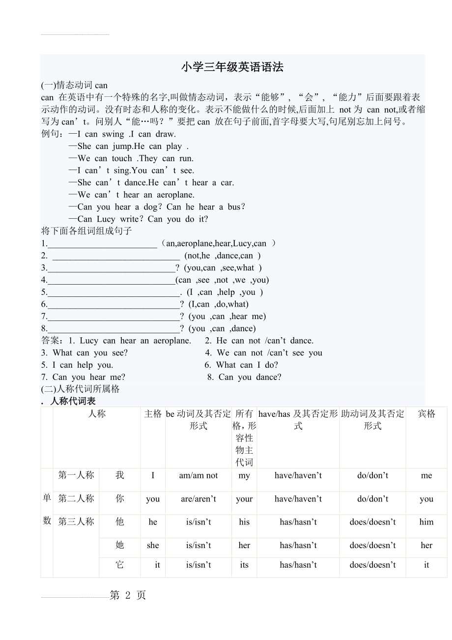 小学三年级英语语法93620(7页).doc_第2页