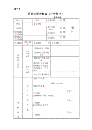 医学专题一医师定期考核表(一般程序).docx