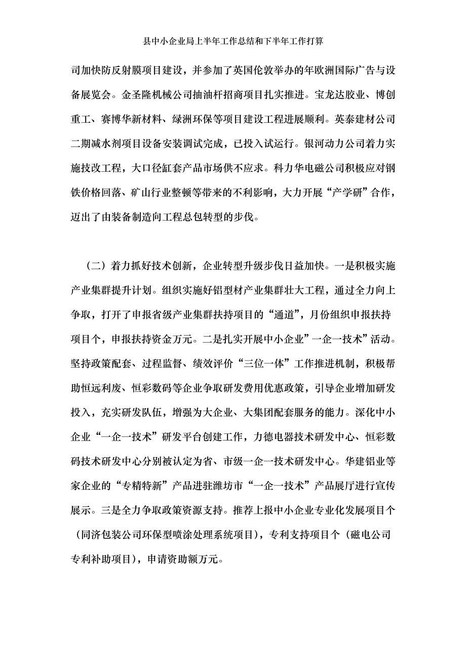 县中小企业局上半年工作总结和下半年工作打算.doc_第2页