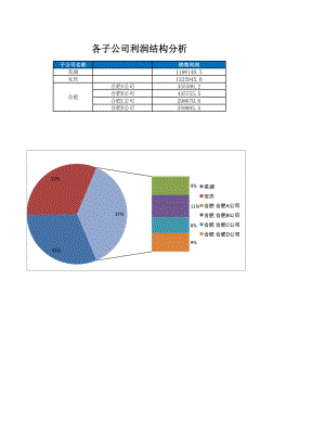 企业财务部销售利润管理表格各子公司利润结构图.xlsx