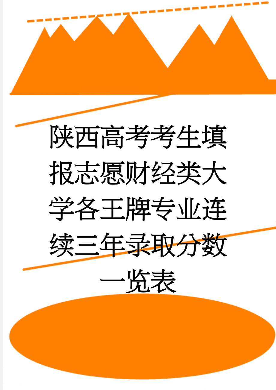 陕西高考考生填报志愿财经类大学各王牌专业连续三年录取分数一览表(7页).doc_第1页