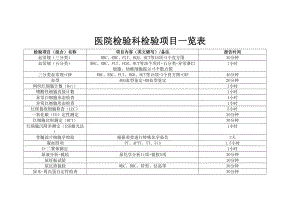 医学专题一医院检验科检验项目一览表.docx