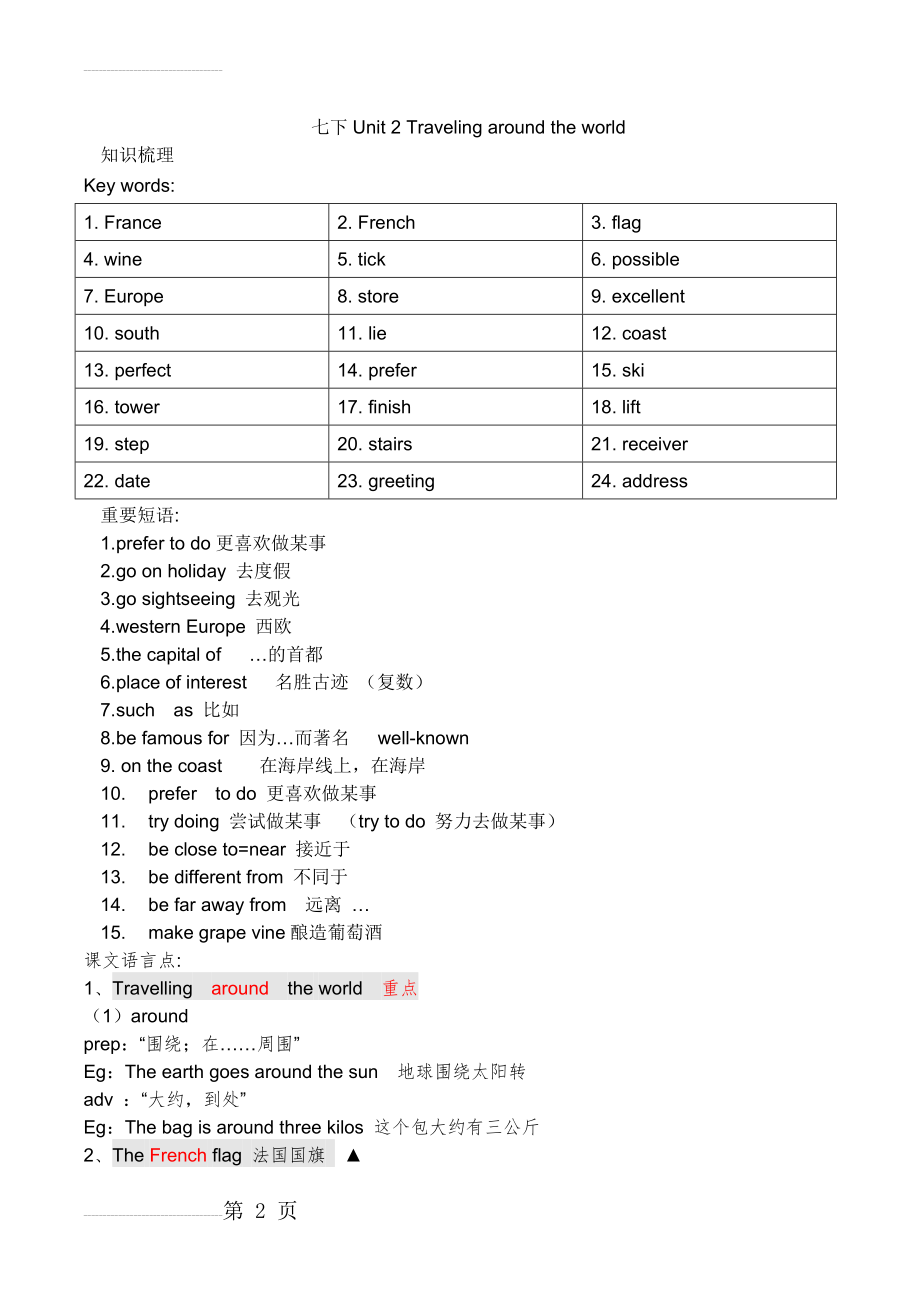 Unit 2 Traveling around the world(10页).doc_第2页