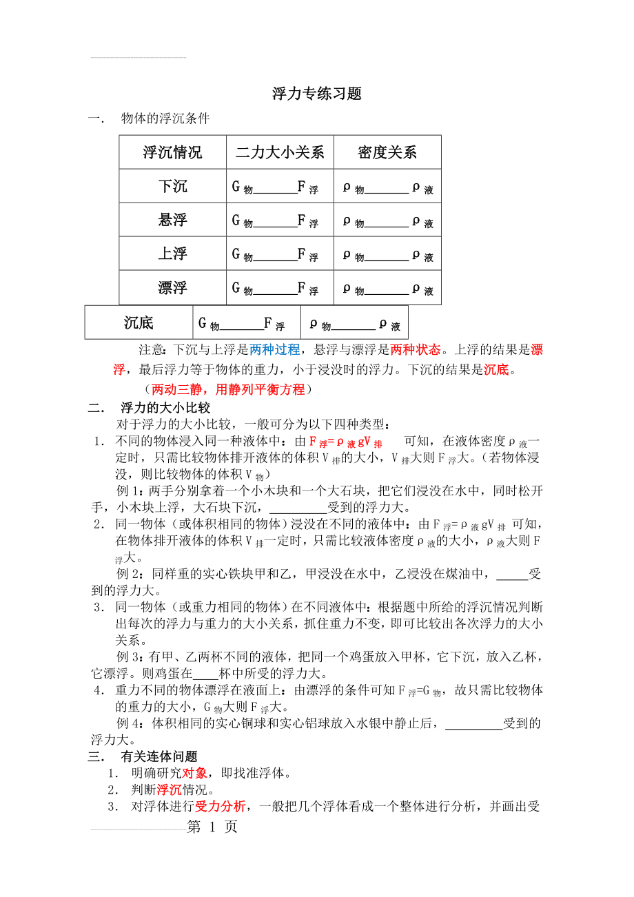 浮力,专项练习题(5页).doc_第2页