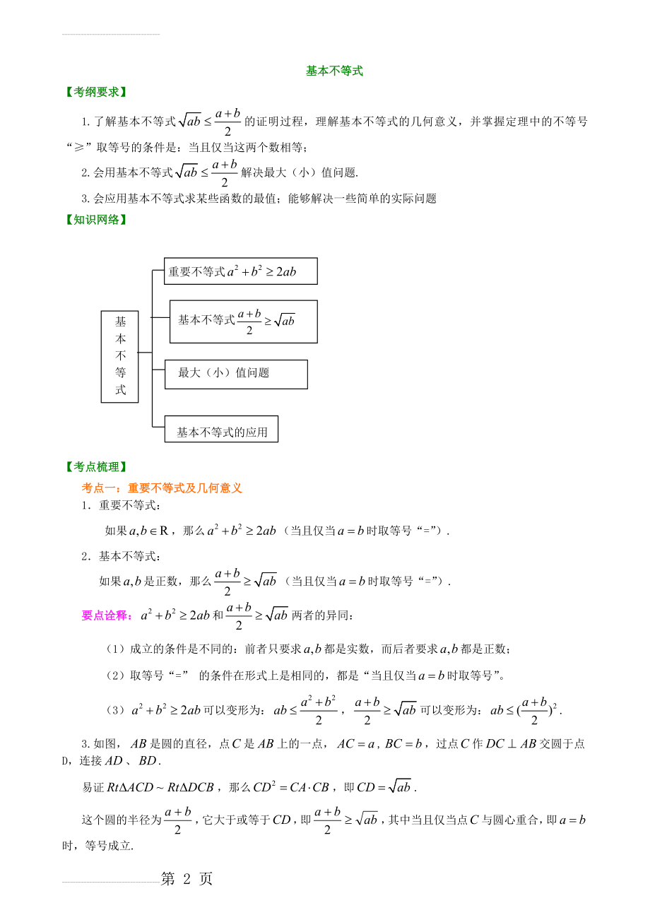 基本不等式知识梳理(8页).doc_第2页