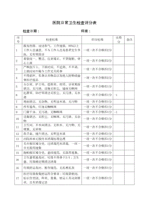 医学专题一医院日常卫生检查评分表(科室).docx