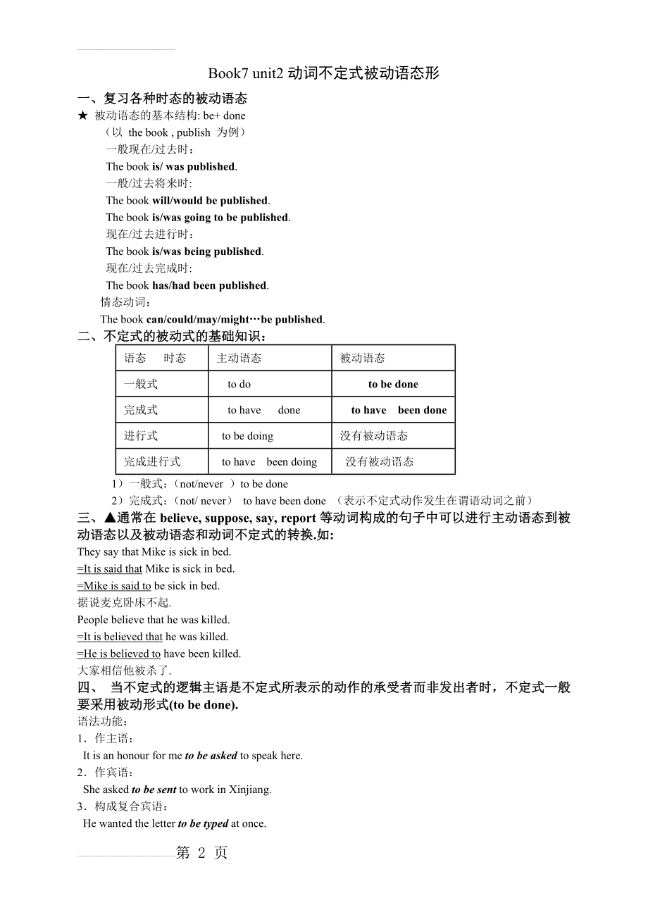 动词不定式被动语态讲解(6页).doc_第2页