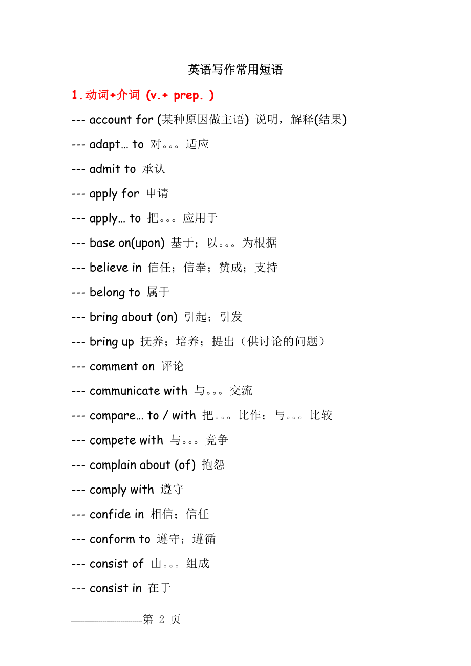 英语写作常用短语精选(16页).doc_第2页