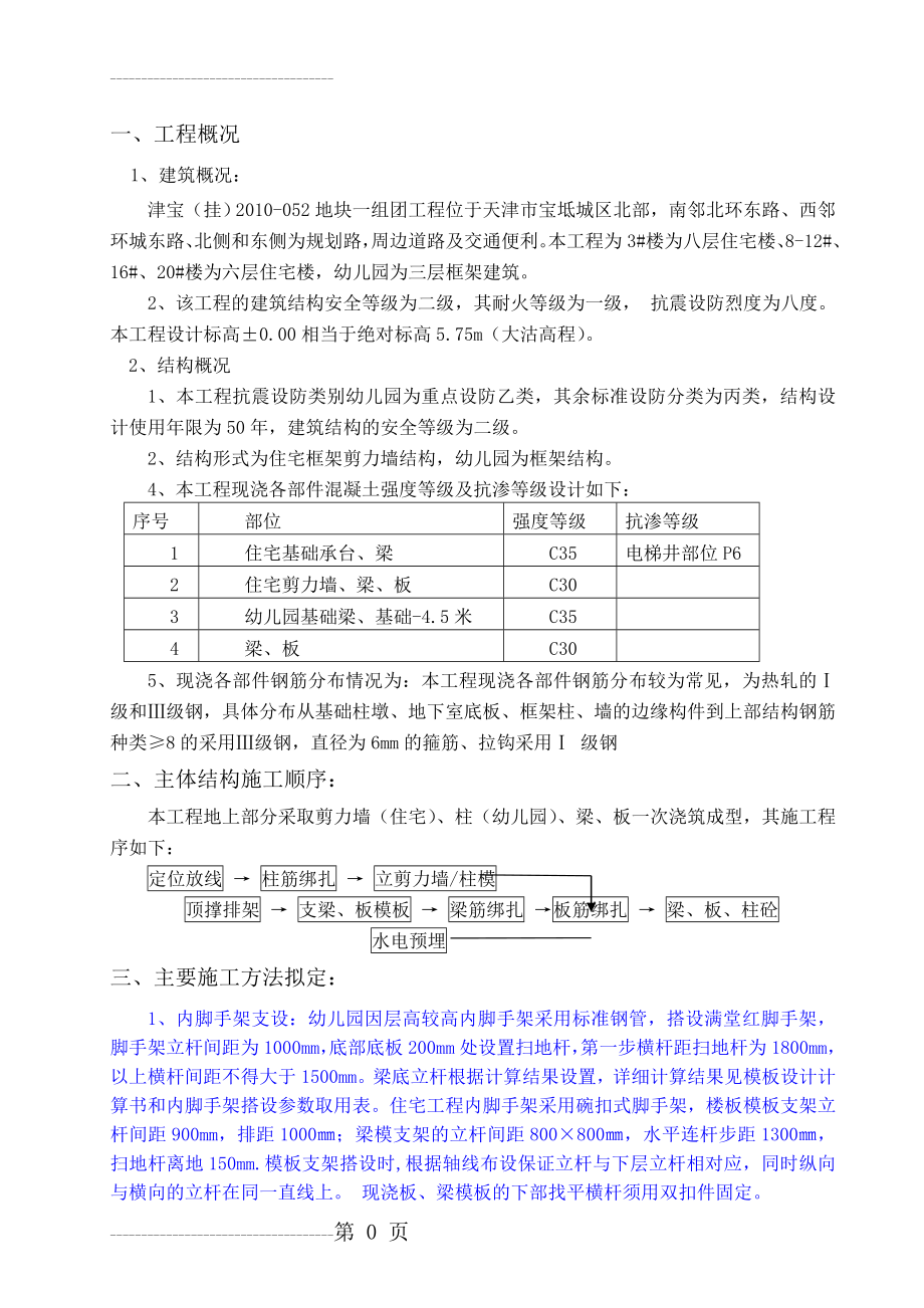 住宅工程主体结构工程施工方案(42页).doc_第2页