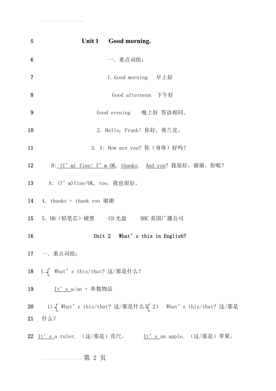 鲁教版六年级下册英语 全册重点(18页).doc_第2页