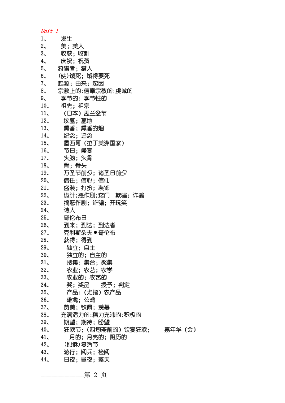 高中英语人教版必修三单词表(9页).doc_第2页